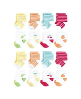 Hudson Baby Cotton Rich Terry Socks 16-Pack, Fruity, 0-6 Months