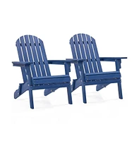 Yaheetech 2-piece Solid Wood Folding Adirondack Chair, Blue
