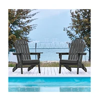 Yaheetech 2-piece Solid Wood Folding Adirondack Chair, Blue