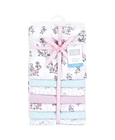 Hudson Baby Infant Girl Cotton Poly Flannel Receiving Blankets Bundle, Garden Fairies, One Size