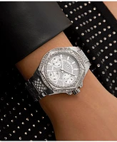 Guess Women's Multifunction Silver-Tone Stainless Steel Watch, 38mm