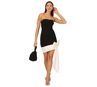 Adrianna by Papell Women's Bow Hem Strapless Sheath Dress