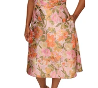 Adrianna Papell Plus Floral Jacquard Midi Dress