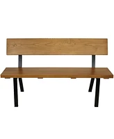 3-Person Heavy-Duty Solid Wood Patio Bench - For Indoor or Outdoor Use - 600 lb Weight Capacity