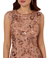 Adrianna Papell Petite Embellished Mesh Midi Dress