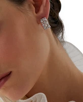 Eliot Danori Silver-Tone Small Cubic Zirconia C-Hoop Earrings, 0.75", Exclusively at Macy's