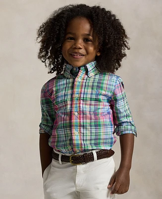 Polo Ralph Lauren Toddler and Little Boys Plaid Cotton Poplin Shirt