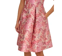 Adrianna Papell Women's Floral Jacquard Fit & Flare Dress