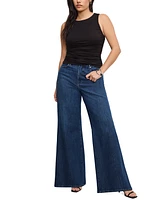 Good American Women's Soft-Tech Waist Palazzo Jeans