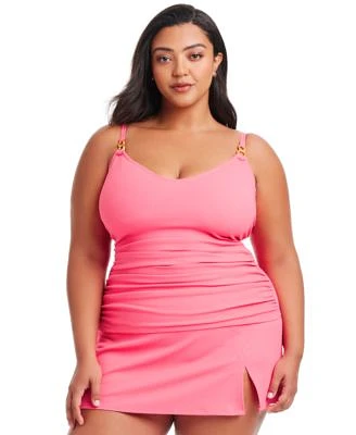 Bleu By Rod Beattie Plus Size Pique Ole Tankini Top Skirted Bottoms