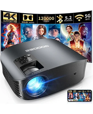 Elephas Projector 4K With WiFi And Bluetooth Supported, Fhd 1080P Mini Projector For Outdoor Moives, 5G Video Projector For Home Theater Dolby Audio Z