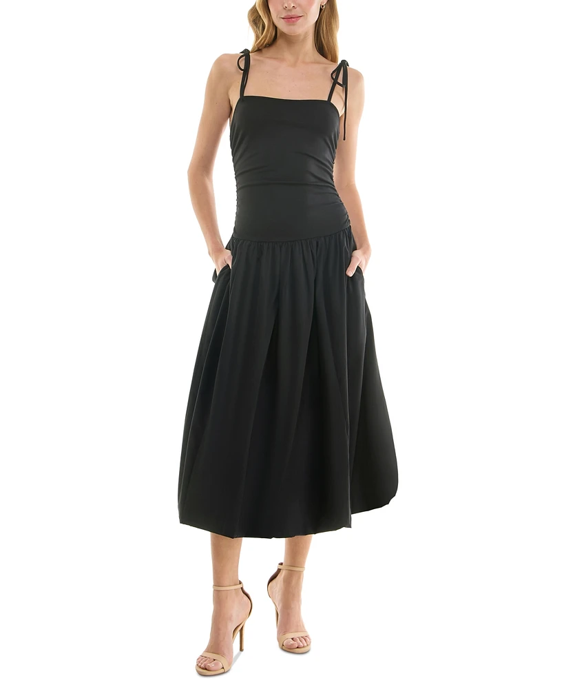 Bcx Juniors' Cami Drop-Waist Bubble-Hem Midi Dress