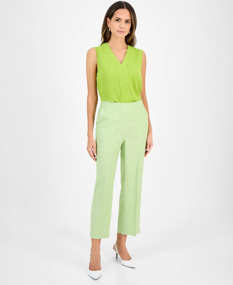 Kasper Women's Linen-Blend Pull-On Pants