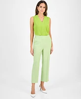 Kasper Women's Linen-Blend Pull-On Pants