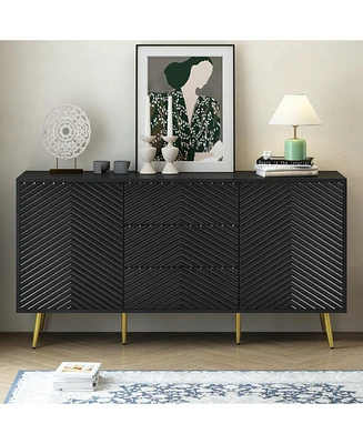 Geometric Line Sideboard with Conical Legs
