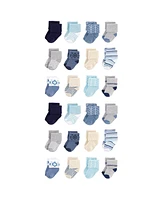 Hudson Baby Cotton Rich Terry Socks 24-Pack, Gray Solid