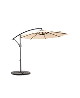 Best Choice 10ft Offset Market Patio Umbrella with Tilt, Polyester (Khaki)