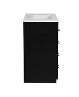 30" Freestanding Bathroom Vanity with Ceramic Sink and Storage Cabinet