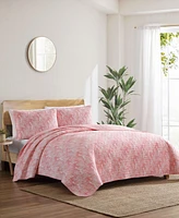 Tommy Bahama Home Distressed Water Leaves 3-Pc. Quilt Set