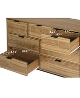 Wooden 7 Drawer Storage Cabinet Modern Dressers Chest of Drawers Storage Cabinet with Drawers Entryway Cabinet for Living Room Bedroom