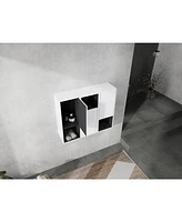 12" Bathroom Side Cabinet,3-Soft Close Doors,Float Mounting Design,123(Kd-Packing)