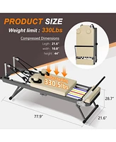 Pilates core bed, foldable home high quality, yoga studio with the same commercial fitness equipment, beige