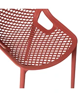Outdoor Stackable Modern Plastic Dining Chairs (Set of 2)