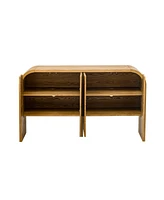 Retro 4-Door Buffet Cabinet with Large Storage (Natural)