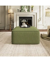 Isabella Square Ottoman, Olive Green, Corduroy