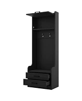 Detachable Hall Tree with Storage & Hooks: Multifunctional Hallway Coat Rack