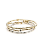 Bowood Lane Non-Tarnishing Gold Filled Ball and Sterling Silver Bracelet Stack