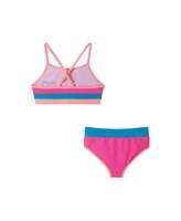 Toddler/Child Girls Ribbed Colorblock Two-Piece Swimsuit