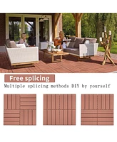 Plastic Interlocking Deck Tiles, 11.8"x11.8" (44 Pack), All-Weather Patio Flooring
