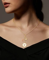 Unwritten Cubic Zirconia Rose Quartz Stone Heart Charm Y-Necklace