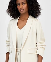 Anne Klein Women's Open-Front Scrunch-Sleeve Blazer