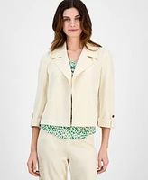 Anne Klein Women's Notched Collar Drapey Cropped Jacket