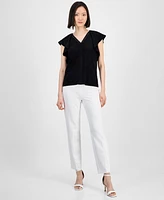 Anne Klein Women's Flutter-Sleeve Top