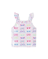 Toddler/Child Girls Foil Sunglasses Print Tankini w/Ruffle Details