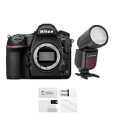 Nikon D850 Dslr Camera - With Flashpoint Zoom Li-on X R2 Ttl On-Camera Round Flash Speedlight For Nikon , Screen Protector