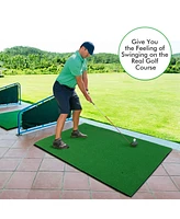 Golf Hitting Mats - 3.8'x5' Artificial Turf Training Mat for Indoor/Outdoor Swing Practice