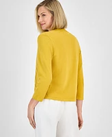 Kasper Women's Diagonal-Stitch Cardigan, Regular & Petite