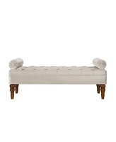 Velvet Upholstered Bench for Bedroom and Entryway