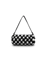 Like Dreams Jordan Checkered Faux Fur Small Shoulder Bag