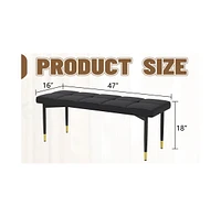 Multifunctional Black Shoe Bench, 47"x16