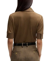 Boss by Hugo Women's Ribbed Polo-Collar T-Shirt
