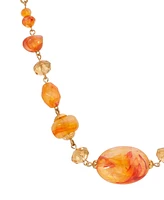 2028 Faux Amber Bead Necklace