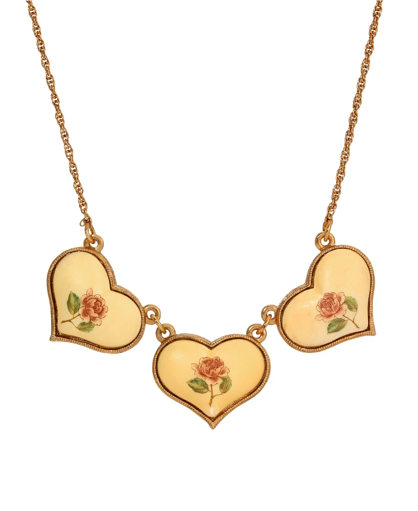 2028 Enamel Multi Heart Collar Necklace