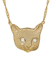 2028 Crystal Cat Face Necklace