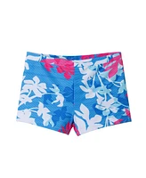 Toddler/Child Girls Pink Rashguard and Floral Print Shorts Set