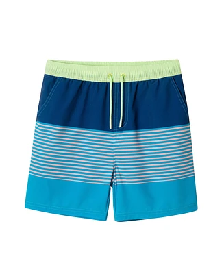 Toddler/Child Boys Lime & Navy Colorblock Swim Truck